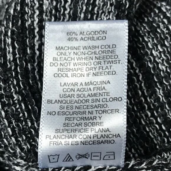 Ellen Tracy Black & Ivory Marled Tunic Top Medium - Picture 7 of 7